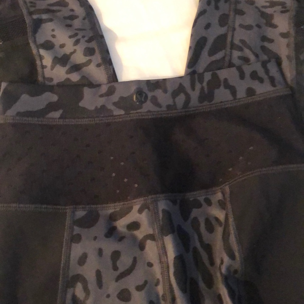 Lululemon cheetah print pants with black mesh